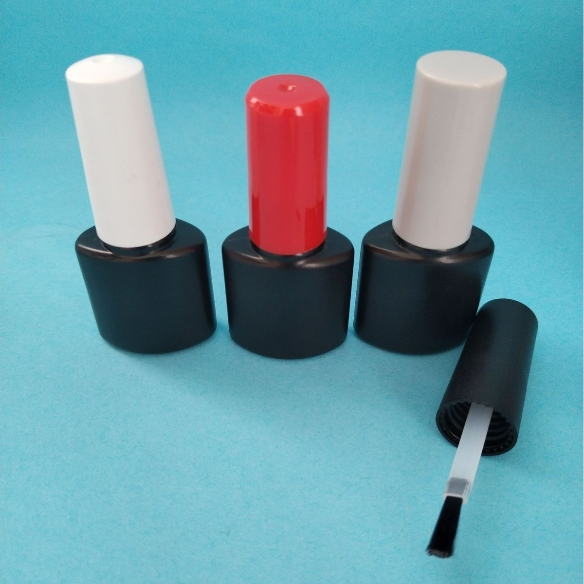 Black Plastic empty nail glue nail polish bottle Nail Polish Bottle Nial polish oil packaging with brush cap