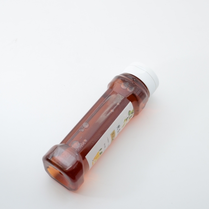 Best Price Flat Plastic PET Squeeze Bottle with Leak Proof Lid for Honey Agave Syrups
