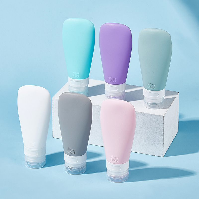 90ml Portable Leakproof Reusable Face Cleanser Silicone Travel Bottle Empty Travel bottle dispenser