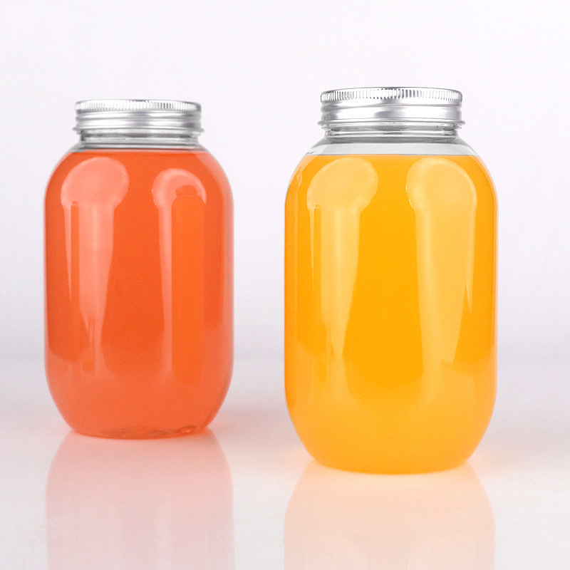 8oz 10oz 16oz Square Round Empty Reusable Juice Beverage Containers With Tamper Evident Lid Clear Plastic Milk Tea Filter Bottle