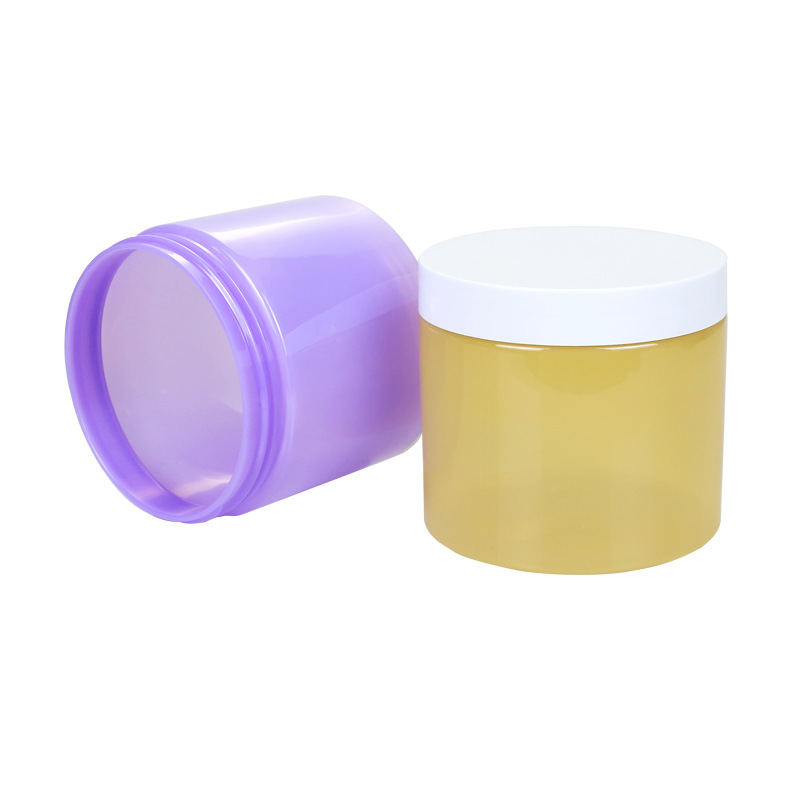 Color 250ml 300ml plastic jar round cosmetic jar plastic transparent jars with lids for face cream body balm scrub