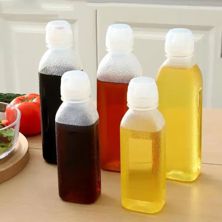 150ml 200ml 300ml Plastic Oil Bottle with Flip Top Cap Customize Sauce Honey Syrup Squeeze Bottles Plastic Peanut Butter Jar