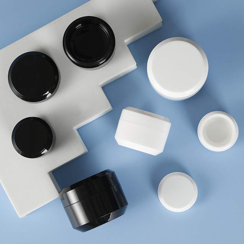 5g10g15g30g50g round shape wide mouth empty matte pink blue black plastic face cream jar with lid