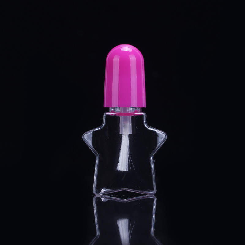 5ml Latest design heart shape transparent nail polish bottle with brush