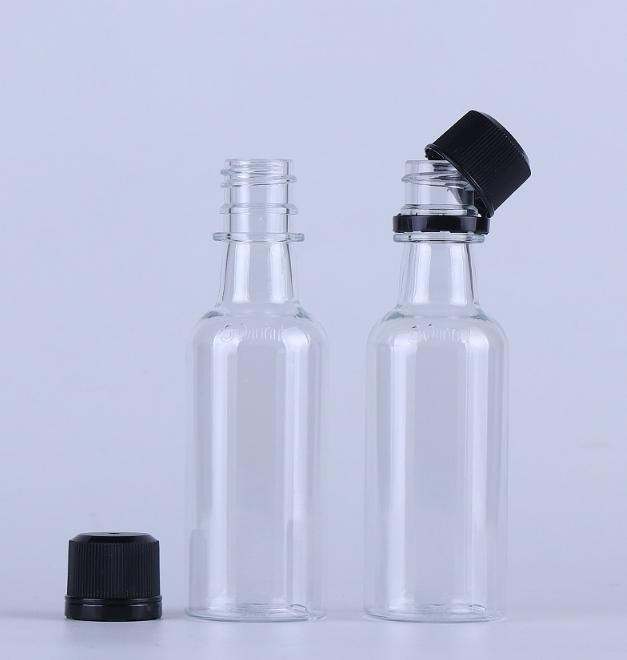 25ml 50ml 60ml plastic small liquor bottles for ginger shots vodka Whiskey empty pet bottle plastic wine 120ml 150ml 175ml 250ml