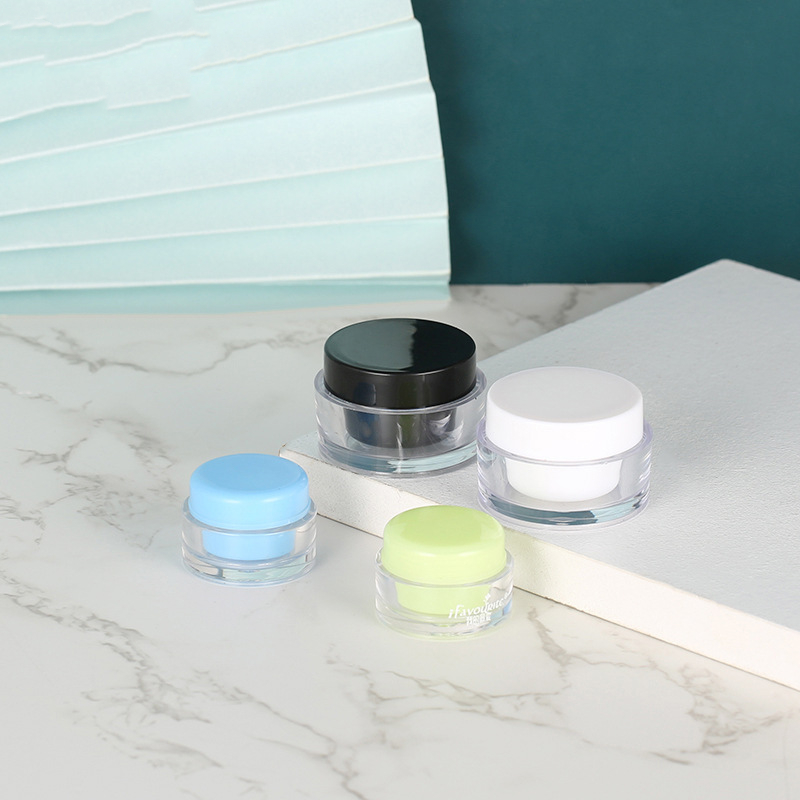 5g 10g sample cosmetic jar acrylic transparent Plastic Double Layer Thick Wall eye cream serum Cosmetic dispenser bottle