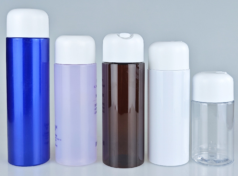 Custom 120ml 180ml 200ml Round cosmetic container packaging transparent toner bottles Plastic toner bottle with disc cap