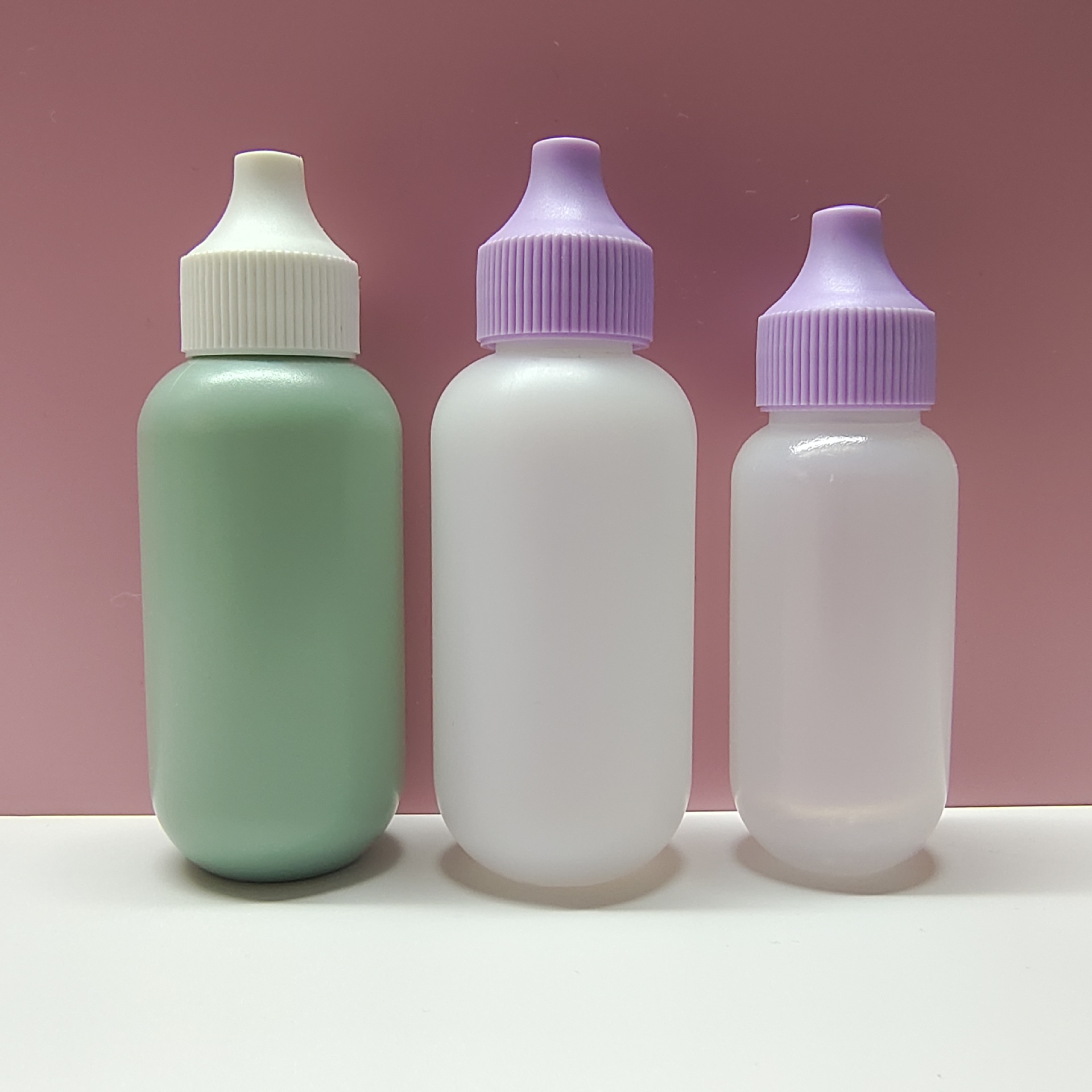 Pink Color PE 30ml 50ml Cosmetics Sunscreen Cream Oil Liquid Foundation Serum Dropper Squeeze Bottle with Tip Cap 10ml 120ml