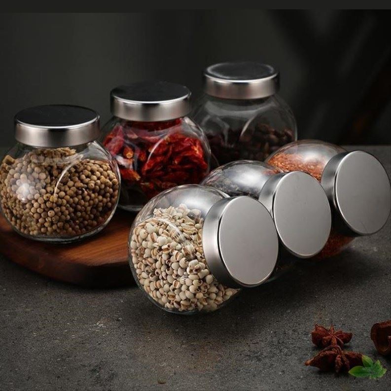 Food Coffee Sugar Storage Jar plastic spices snack bottle pumpkin shape can with colorful screw cover 300ml 400ml 500ml