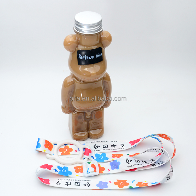 Custom Clear Bear Shape 350ml 500ml Plastic water bottle Custom disposable water bottle food grade PET Juice Beverage