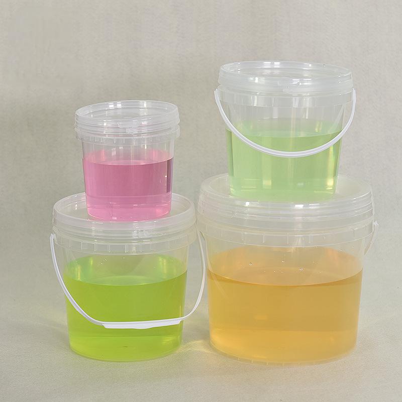1L 2L 3L Clear Food Grade Material PP Plastic Buckets with Lid For Ice Cream Food Juice