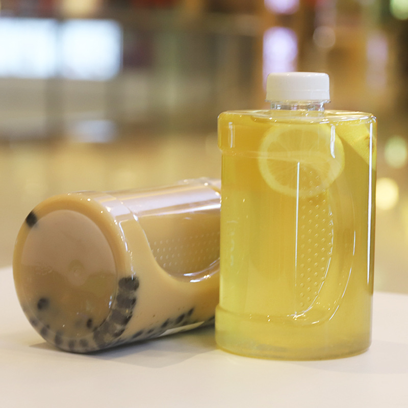 1000ml large capacity plastic Clear Bubble Boba milk tea bottle PET Beverage Plastic Juice Bottle