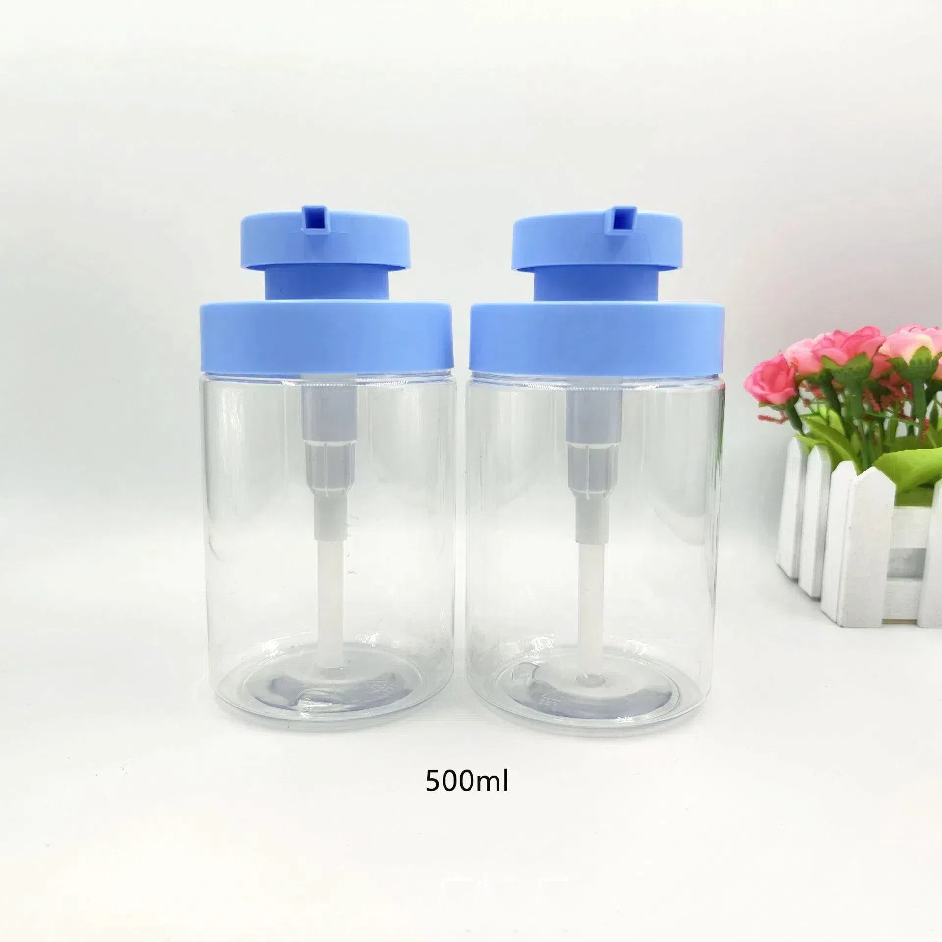 Premium Cylinder Luxury Hotel Shampoo Bottle 500ml Big pump press lotion bottle pet plastic Hand Wash Shower Gel bottle 16oz
