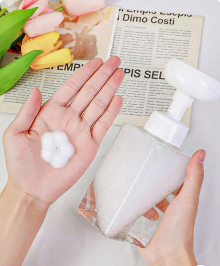 Kids Home Hotel Use Square Foaming pump bottle 8oz 250ml 500ml Flower Face wash Hand wash body Soap Shampoo Dispenser Bottle