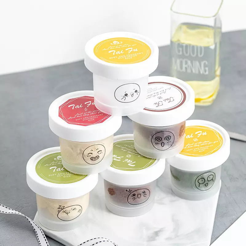 100ml 300ml 500ml Disposable Ice Cream Cup Packaging Yogurt Pudding Jelly Plastic Jar Mousse Dessert Containers with Inner Lids