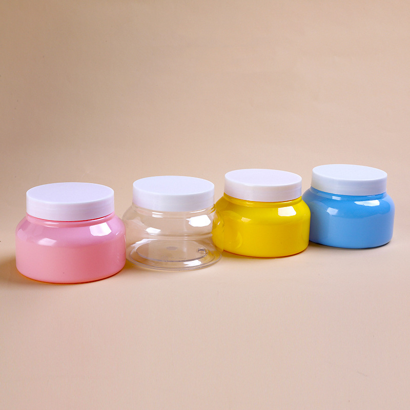 Round Pink cosmetics jars with lids and logo printing 120ml 500g 250g Body Lotion Moisturizer Jar 16 oz makeup jars 4oz 8oz