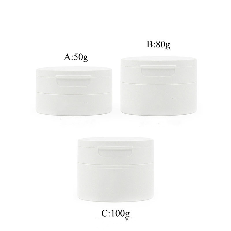 60g100g 200g Round Frosted Plastic Bottle Tooth Powder Plastic Jar with Flip Cap Spoon Empty Sifter Cosmetic Packaging Container