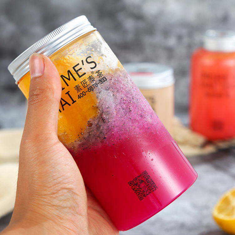 Cute Boba Cups U Shape Plastic Boba Bubble Tea Milk Bottles 16oz 500ml Clear Bear Jars for Drink Containers with Straw Hole Lids