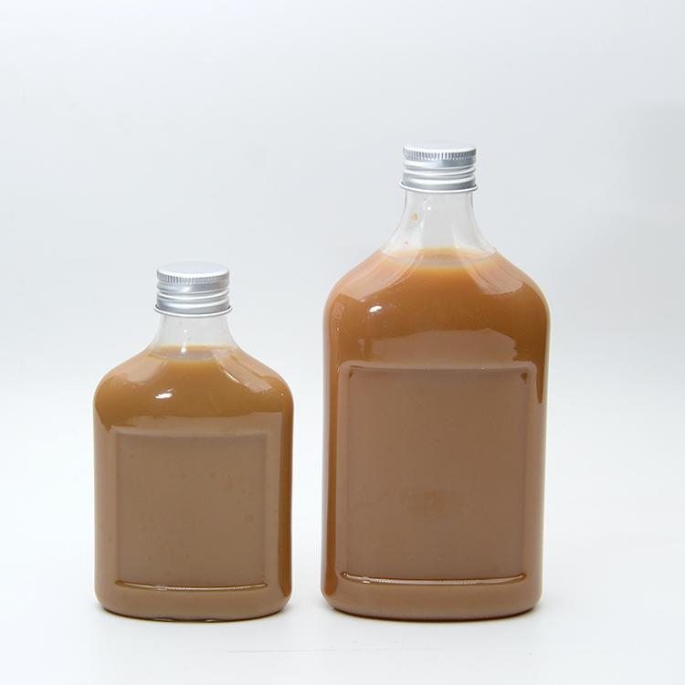 Aluminum Cap Wine Bottle Juice Liquor Bottle Plastic With Label 250ml 350ml 500ml Cold Brew Coffee Drinks Beverage Bottle 16 oz