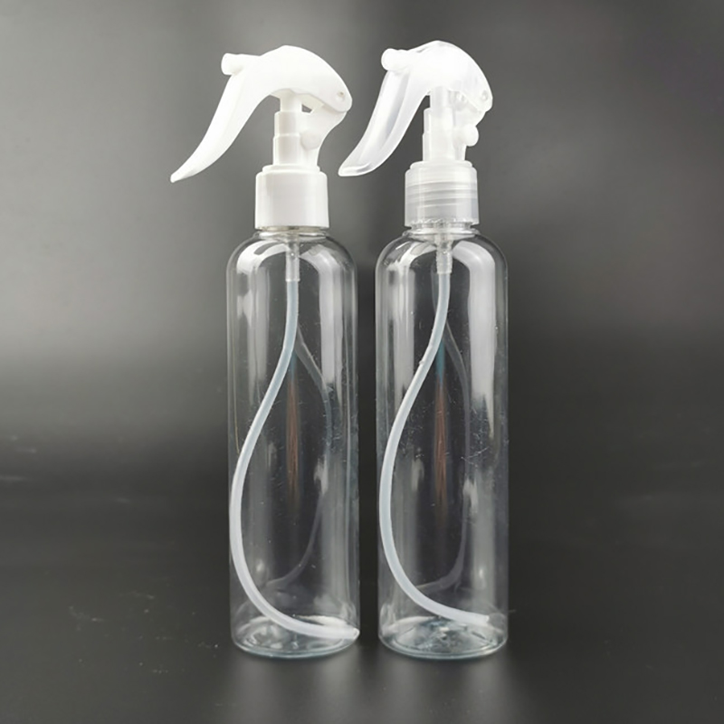 Plastic Mouse Trigger Spray Bottle 200ml 300ml 500ml Water Liquid Sanitizer Spray Jar Round square container Customized logo
