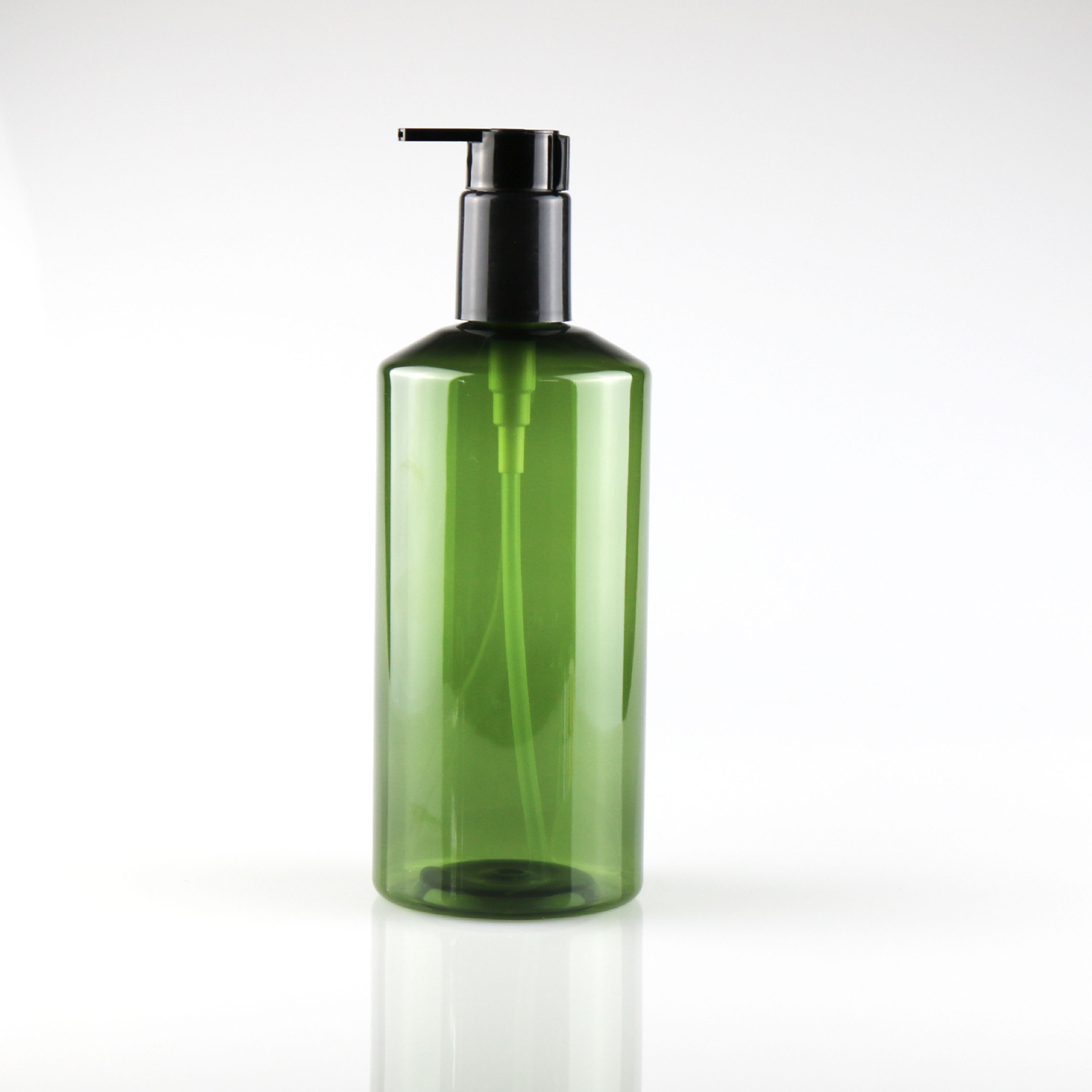 500ml 300 ml Oblique Shoulder PET Plastic Shampoo bottle Amber Body Wash Shower Gel bottle with pump Black lotion bottle set