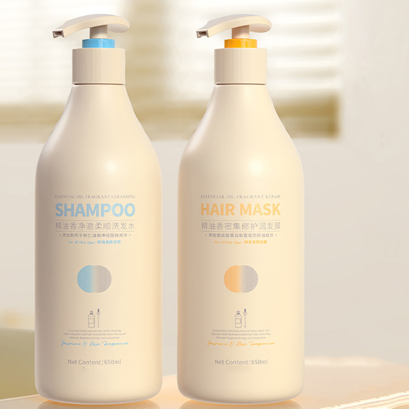 Long Neck 16oz 24oz Plastic Hand Body Lotion Liquid Soap Shower Gel Shampoo Conditioner Lotion Packaging Beige Pump Bottle