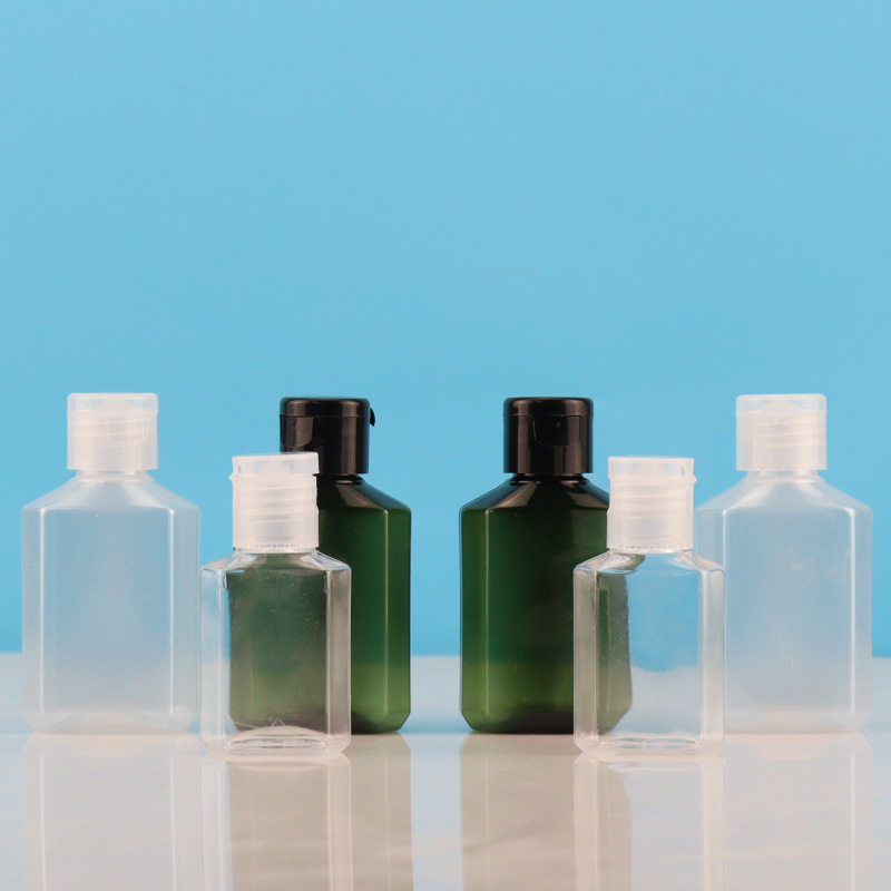 Portable Travel Size Flip Cap Hand Sanitizer Lotion Gel Dispenser Bottle 15ml 30ml 50ml 60ml Square Makeup Remover Oil bottle
