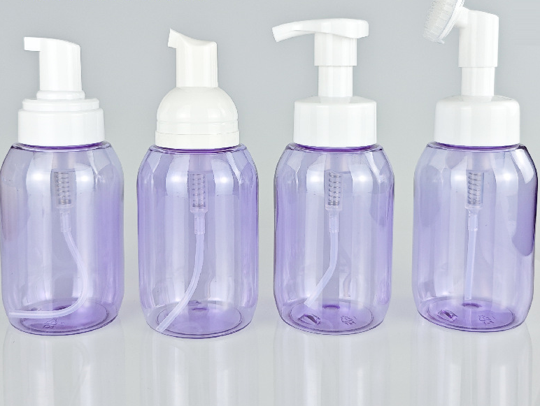 300ml purple clear Cosmetict Foundation Lotion Bottle with Pump Cap cosmetic packaging Skin Care Serum lotion bottles