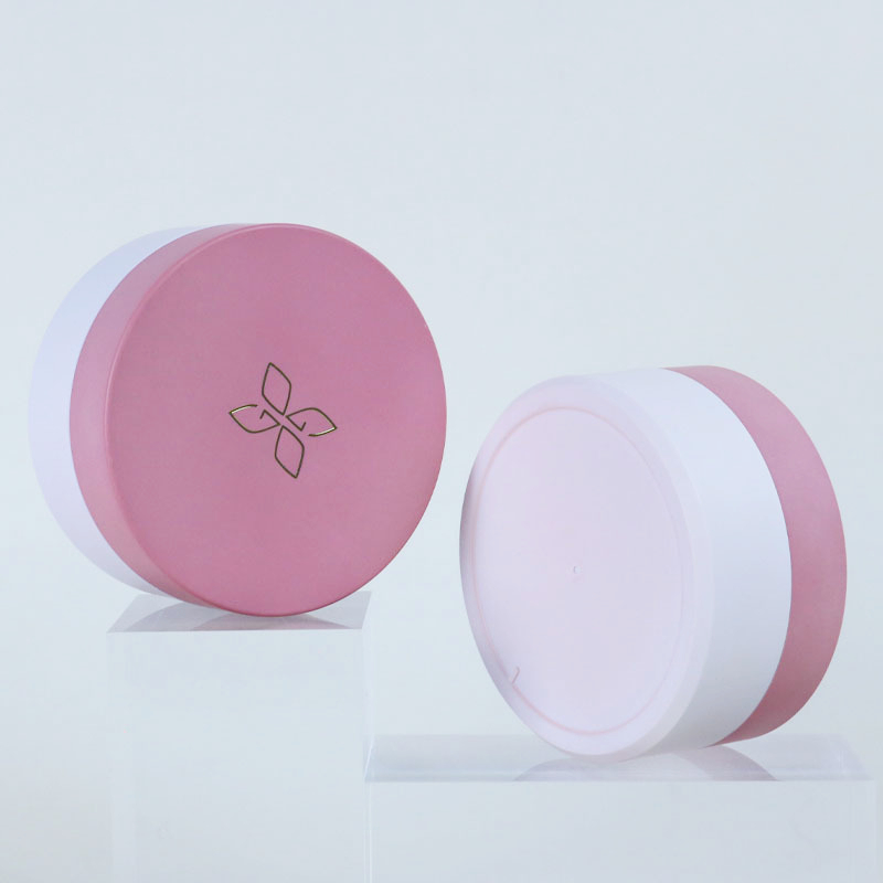 100g Pink jars with lids Spoon logo printing on top Green PET Plastic Cosmetics jars for Body butter face mask Scrub jar 4oz