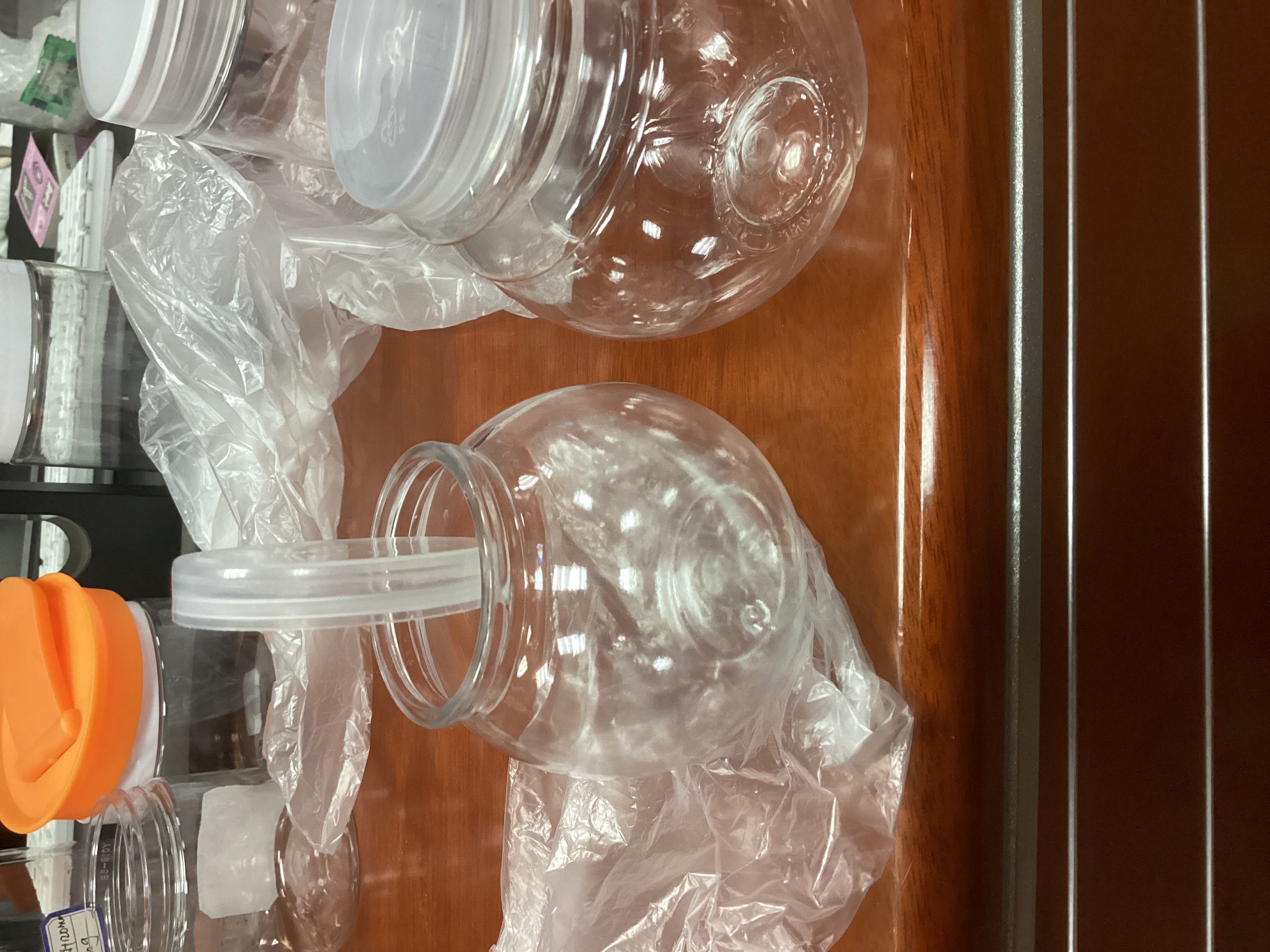 160ml Empty Round Circular Pudding Bottle Plastic Jars with Clear Lids Yogurt Container Spherical for Milk Jams Jelly Ice Cream