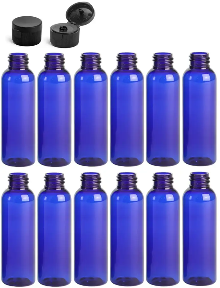 100ml 4 oz Ounce Bullet Cosmo Round Green Twist Top Applicator for Liquid Hair Oil Conditioner Shampoo Squeeze Plastic Bottles