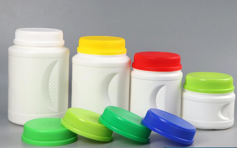 Black PE plastic 500ml 800ml 1000ml wide mouth protein powder jar food packaging bucket grain salt Milk powder tank jar with lid