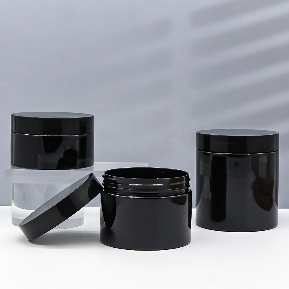 Matte Frosted Hair Paste Jar 120ml 150ml 200ml Plastic Cream Black Jars Customize Cosmetic Eye Face Lotion Jars with Bamboo Lid