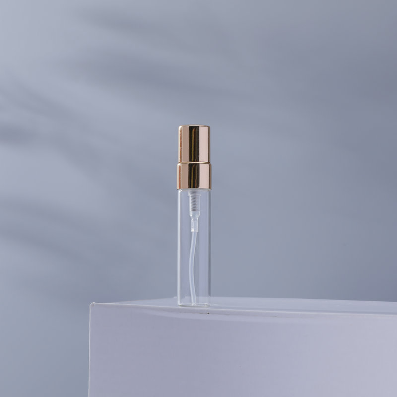 2-10ml Portable mini perfume spray bottle mini spray glass perfume bottles with gold black cap Sample perfume bottles