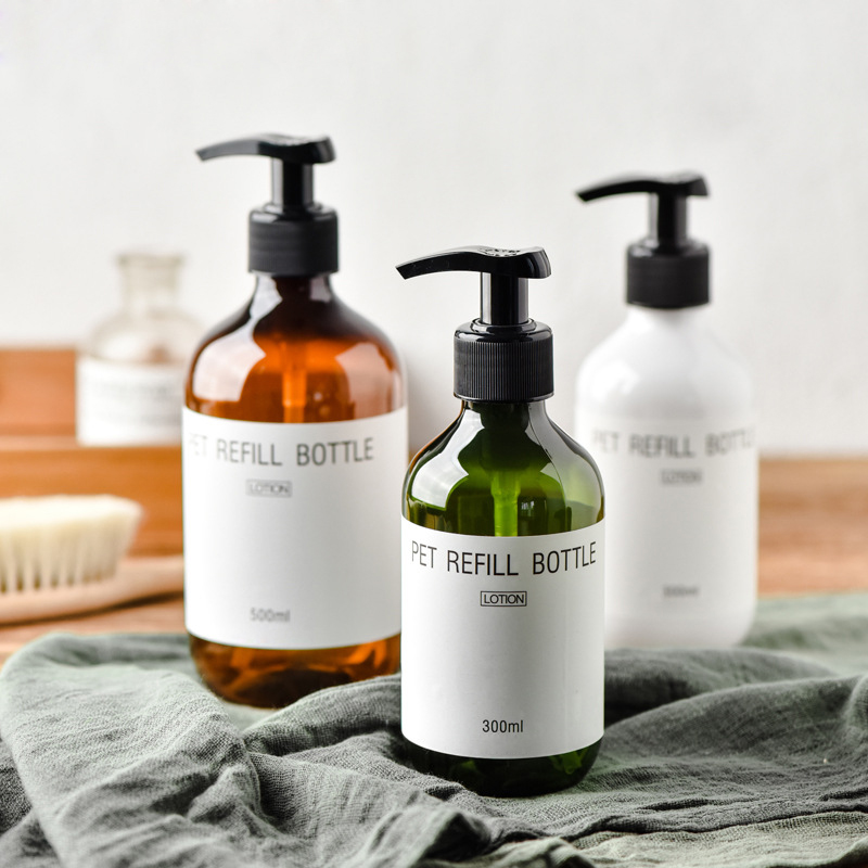 500ml 750ml Luxury Shampoo Conditioner Fragrance Bottles Big Volume Family Pack Plastic PET Pump Daily chemical products Bottle