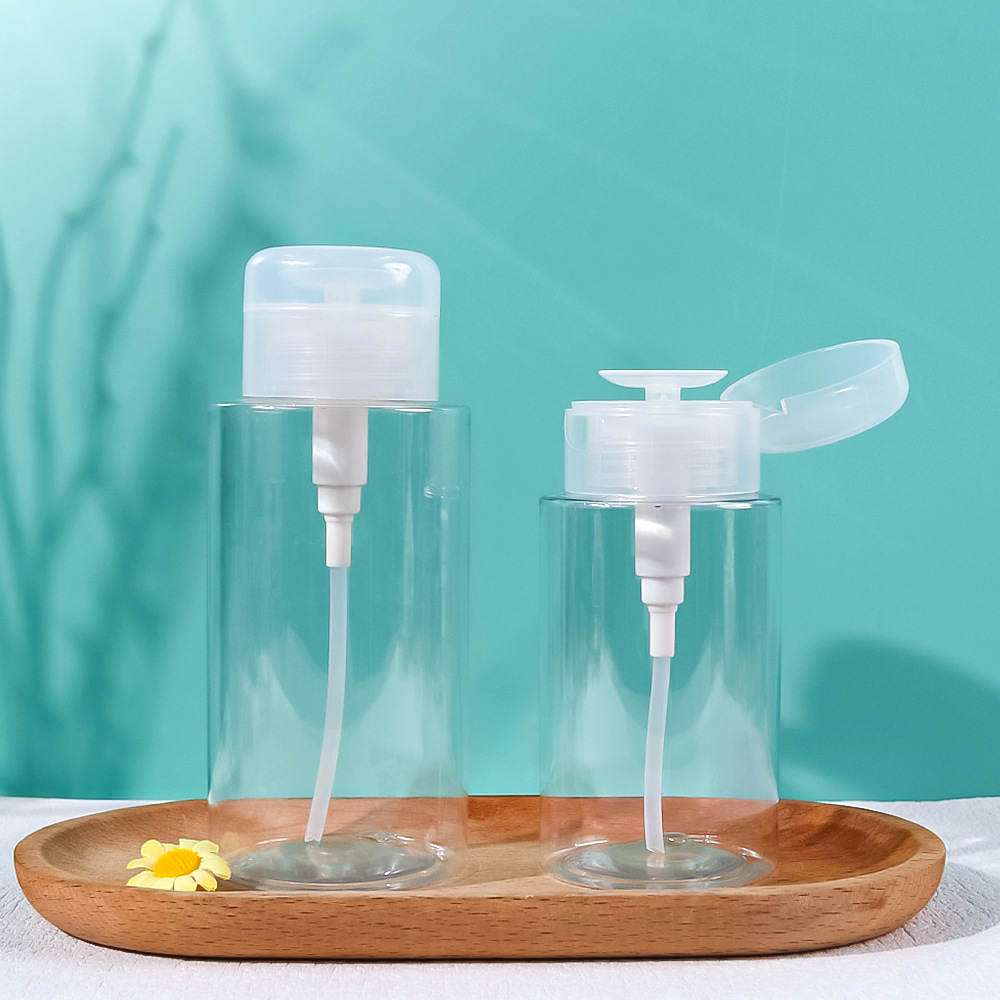 Custom Wholesale Empty Push down pump dispenser bottle for Nail Polish Makeup Remover 100 120 150 200 300 500 ml