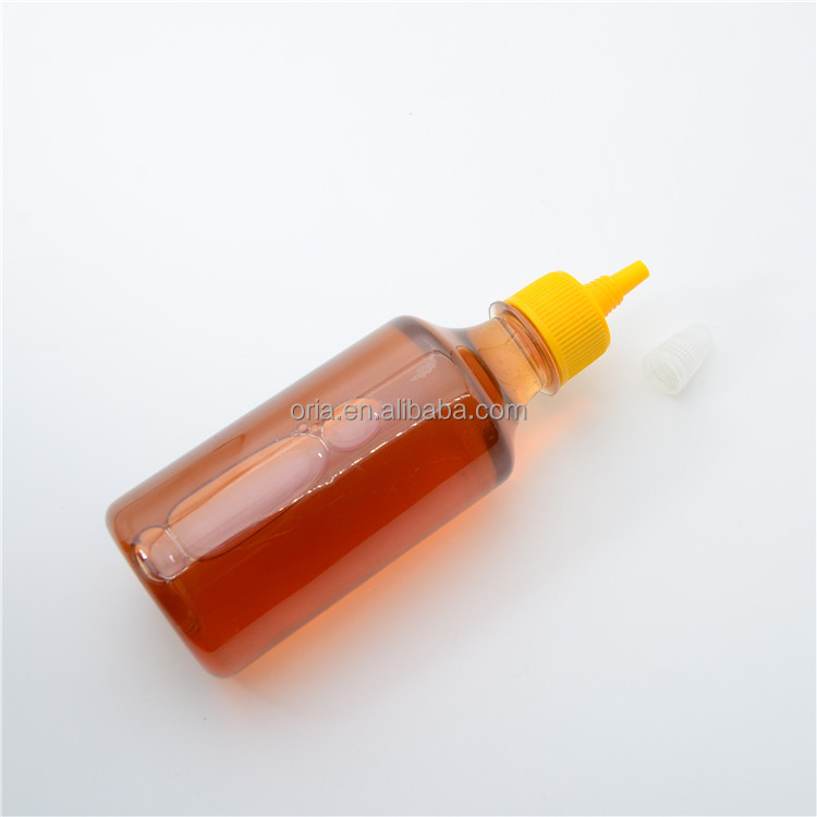 PET Squeeze Bottles Natural Round Plastic Bottles with Twist Top for hair die, Clarifying Scalp Serum, ink, ketchup