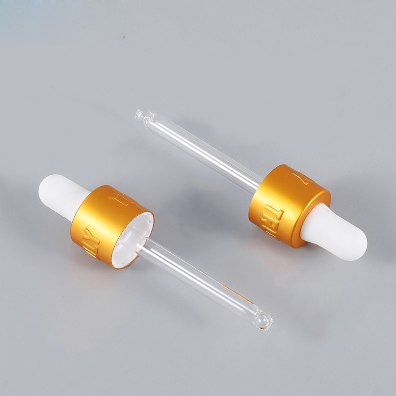 Dropper Cap with logo label Calibrated pipette Measured Marked 1ml Glass Graduated Pipette For glass dropper bottle 18 24mm