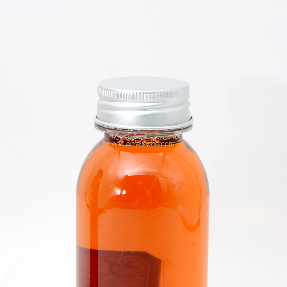 Custom transparent Round Plastic Bottles  250ml 300ml 500ml 1000ml PET food grade juice plastic bottle With  Cap
