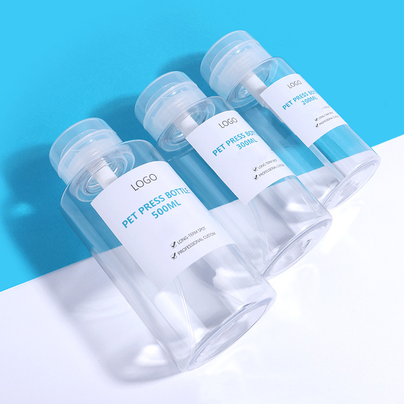Empty PET Plastic Makeup Remover Bottle 100m 120ml 150ml 200ml push down pump dispenser bottle