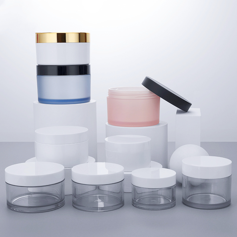 Thick wall PET Face cream jars 10g 30g 50g 50ml Body Scrub Container Frosted 4oz 12oz 16oz 100g 200g 300g 500g scrub jar plastic