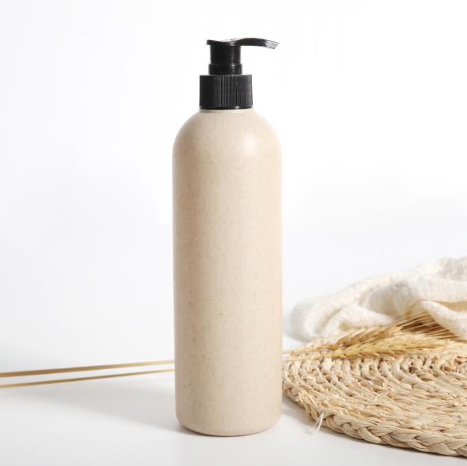 Eco friendly 250ml Biodegradable shampoo bottle Wheat Straw Biodegradable pe plastic pump bottle for conditioner 400ml 500ml