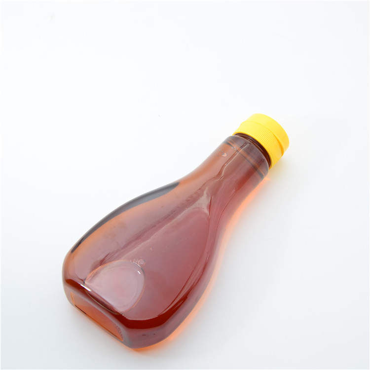 7Oz 12Oz PETPlastic Salad Dressing Flat Square Pet Plastic Maple Syrup Sauce Honey Bottles