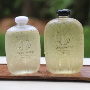 Custom logo 250ml 350ml 500ml Whisky Vodka Liquor Water Cold Brew Coffee Empty Flat Flask Plastic Bottle