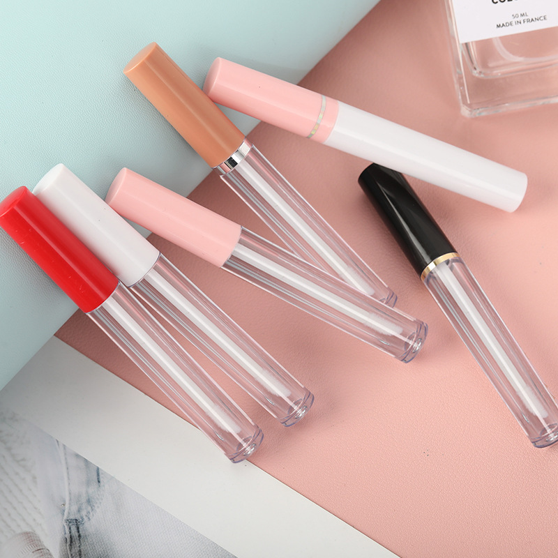 Lipstick Tube Plastic Eyeliner Tube 5g 10g 15g Refillable Eyelash Mascara CreamTube Cosmetic Packaging with Nylon Brush Gold Lid