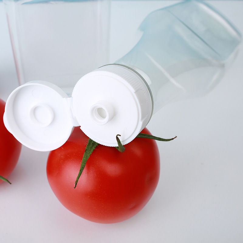 300ml clear ketchup Salad dressing bottle dispenser label Flat Square Plastic condiment bottle Pasta squeeze sauce bottle 10oz