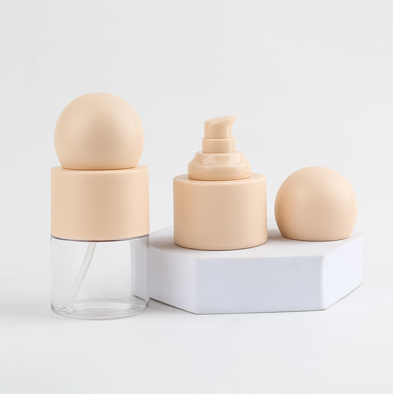 Cute 30ml 100ml Ball Cap Serum Foundation Pump Bottle Plastic Cosmetic Essence Eye Cream Press Bottle Lotion Dispenser 1oz 3.4oz