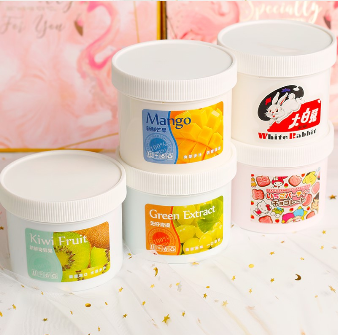 250ml Slime Container Box With Macaron Color Lids Plastic Clear Storage Box For Fluffy Cloud Clear Crystal Slime