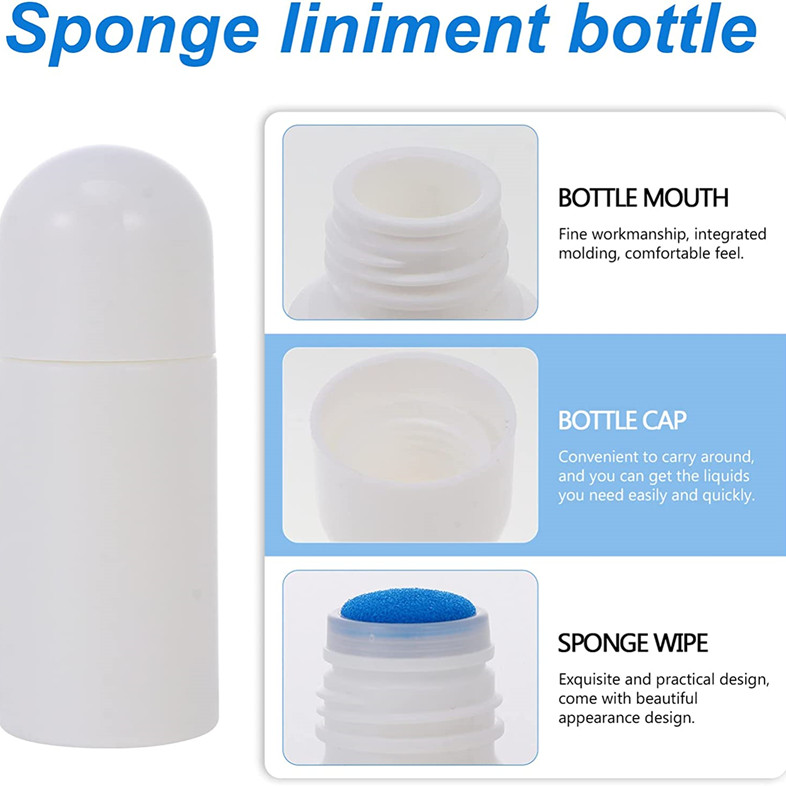 20ml 30ml 50ml 65ml 100ml Travel Refillable Sponge Head Applicator Plastic Empty Liquid Medicine Scalp Hair Care Liniment Bottle