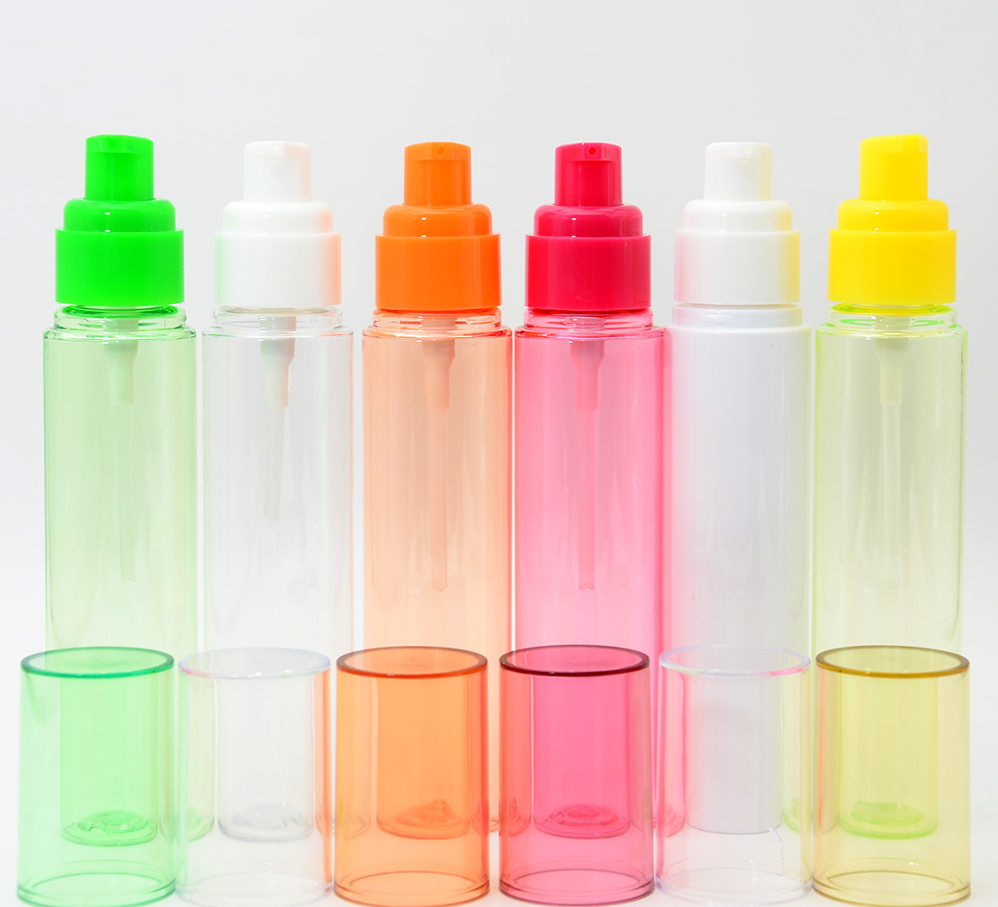 30ml 80ml Red Green colorful Plastic Spray Bottles Round Lotion pump Bottle Fine Mist Sprayer cosmetic oil skin care package